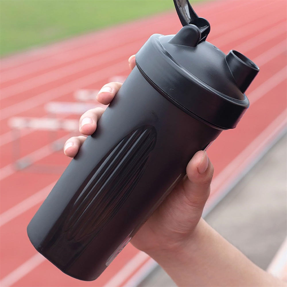Nutrition And Fitness - Tragbarer 1-teiliger Protein-Shaker, 600-ml-Fitnessflasche mit Draht-Schneebesen,